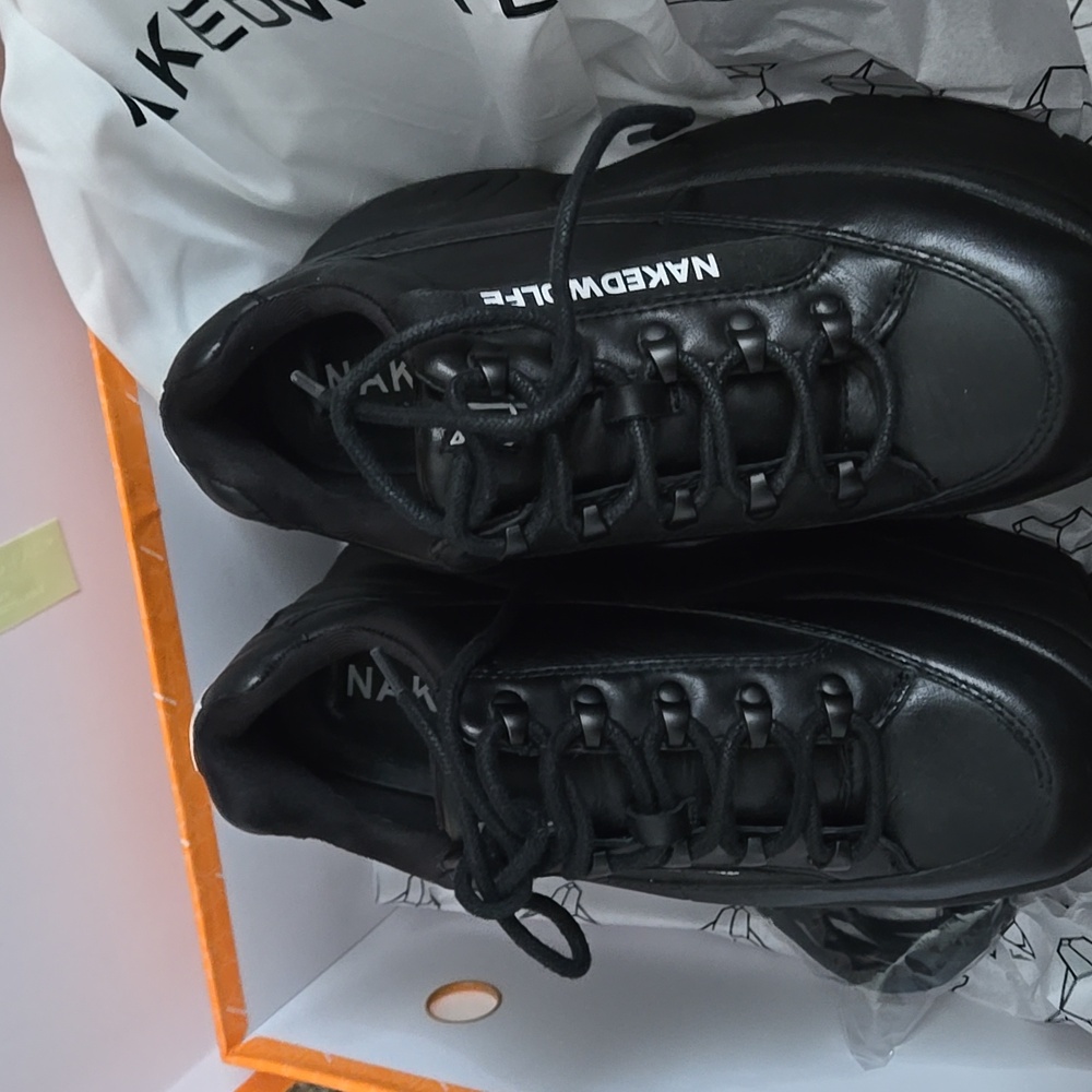 Naked Wolfe Black Platform Sneakers 37 - Picture 12 of 12